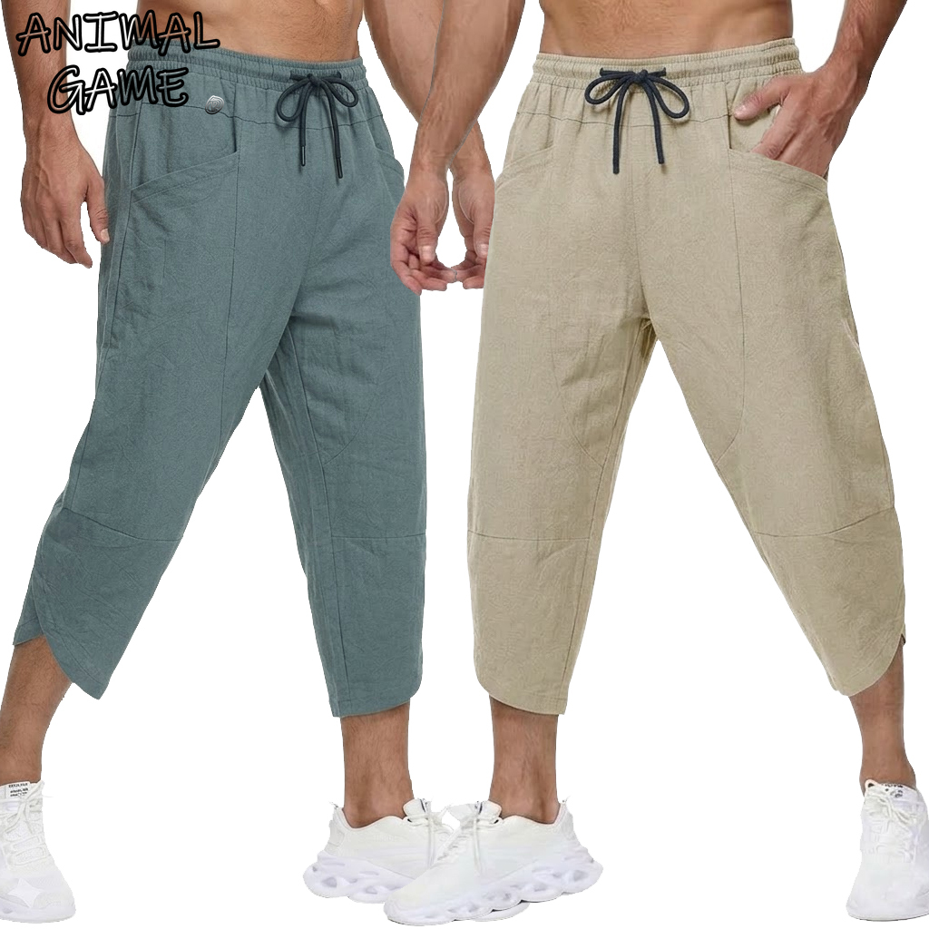 Short Linen Drawstring - سراويل قصيرة غير رسمية من الكتان