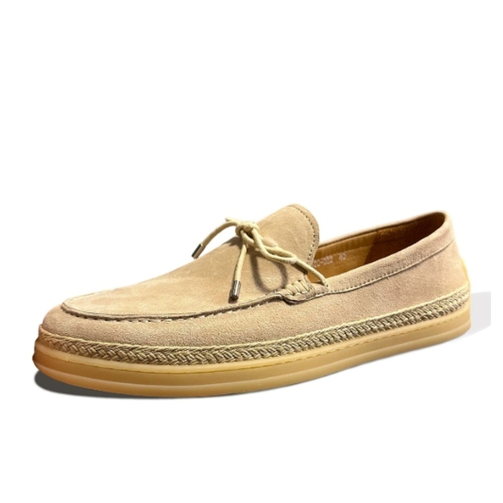 Espadrille Slip On - أحذية رجالية من الجلد المدبوغ سهلة