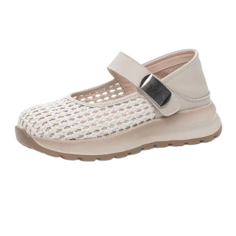 Espadrille Slip On - أحذية نسائية مسطحة من الجلد الطبيعي