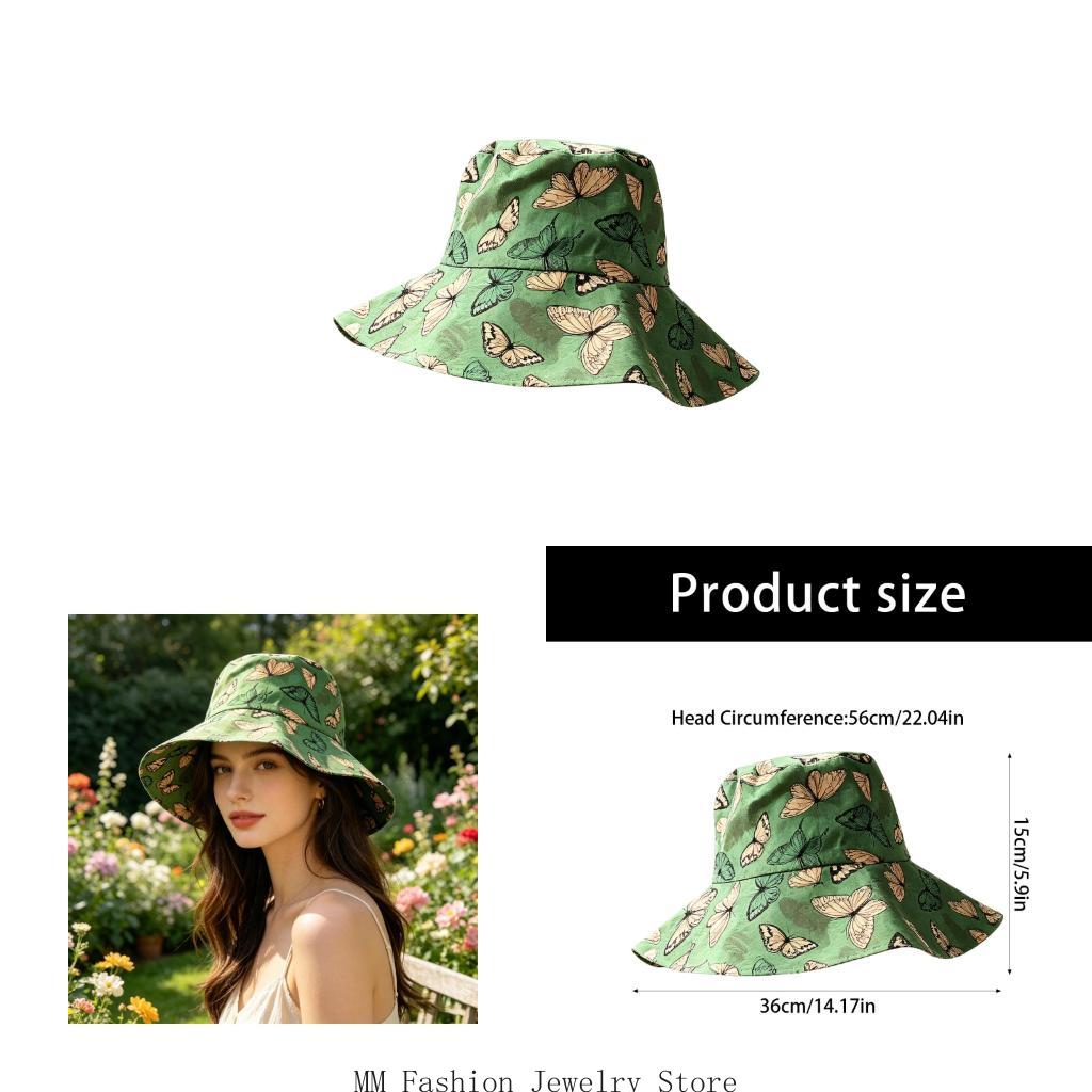 Packable Hat Nylon - قبعة دلو مطبوعة باللون الأخضر، قبعة