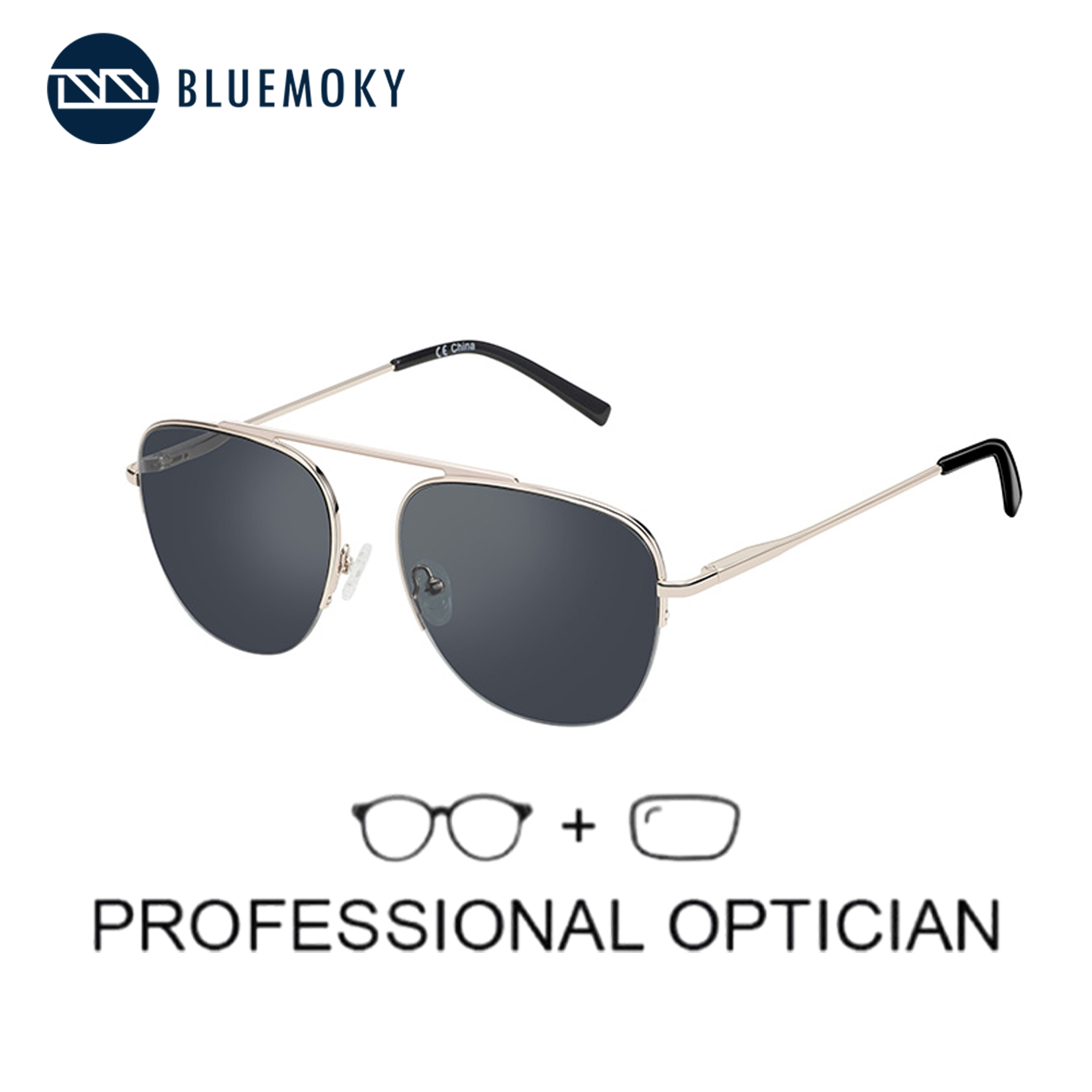 Sunglasses Aviator Polarized - نظارات شمسية مستقطبة عصرية من BLUEMOKY،
