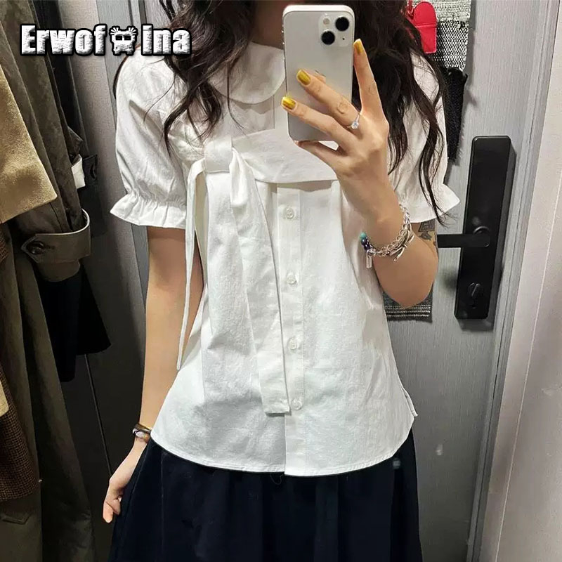 Shirt Camp Collar - قمصان نسائية من Erwofeina بياقة بيتر