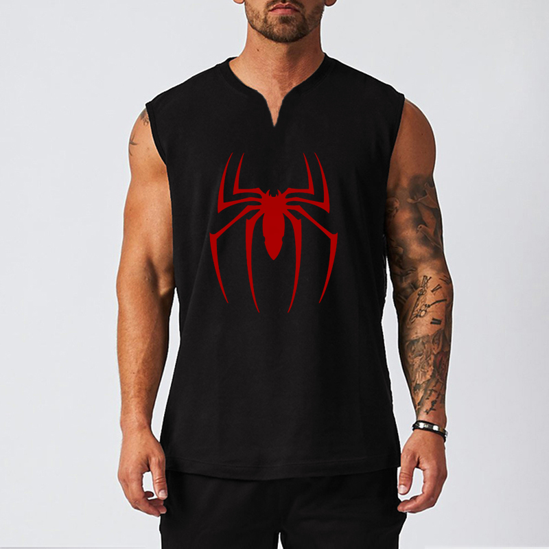 Tank Top Muscle - عنكبوت رجالي مطبوع بدون أكمام توب