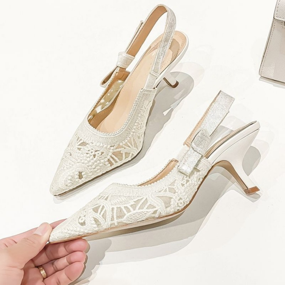 Casual Sandal Leather - صنادل نسائية بكعب عالٍ من الجلد