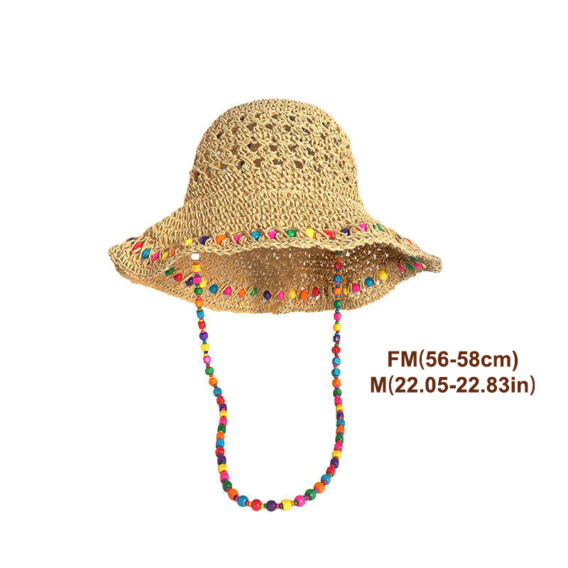 Bucket Hat Straw - قبعة شاطئ قشية عصرية متعددة الاستخدامات