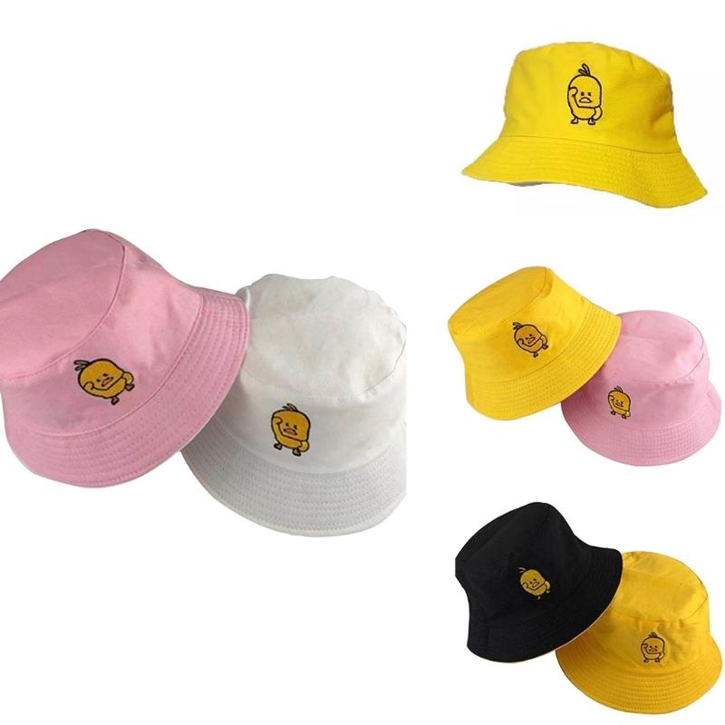 Packable Hat Nylon - النساء الرجال الصيف بطة صفراء مطرزة