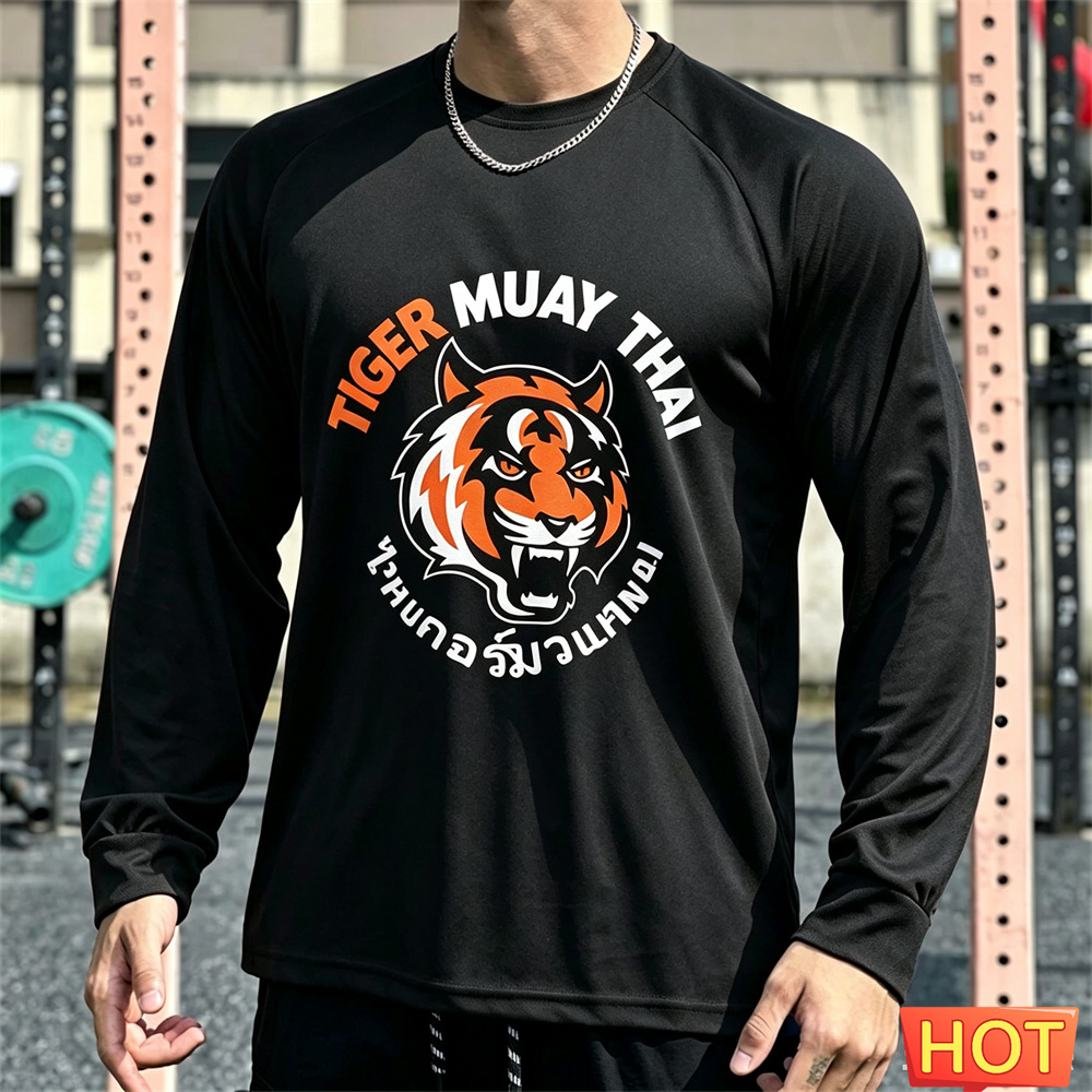 Tee Graphic Print - قميص رجالي طويل الأكمام للمواي تاي،