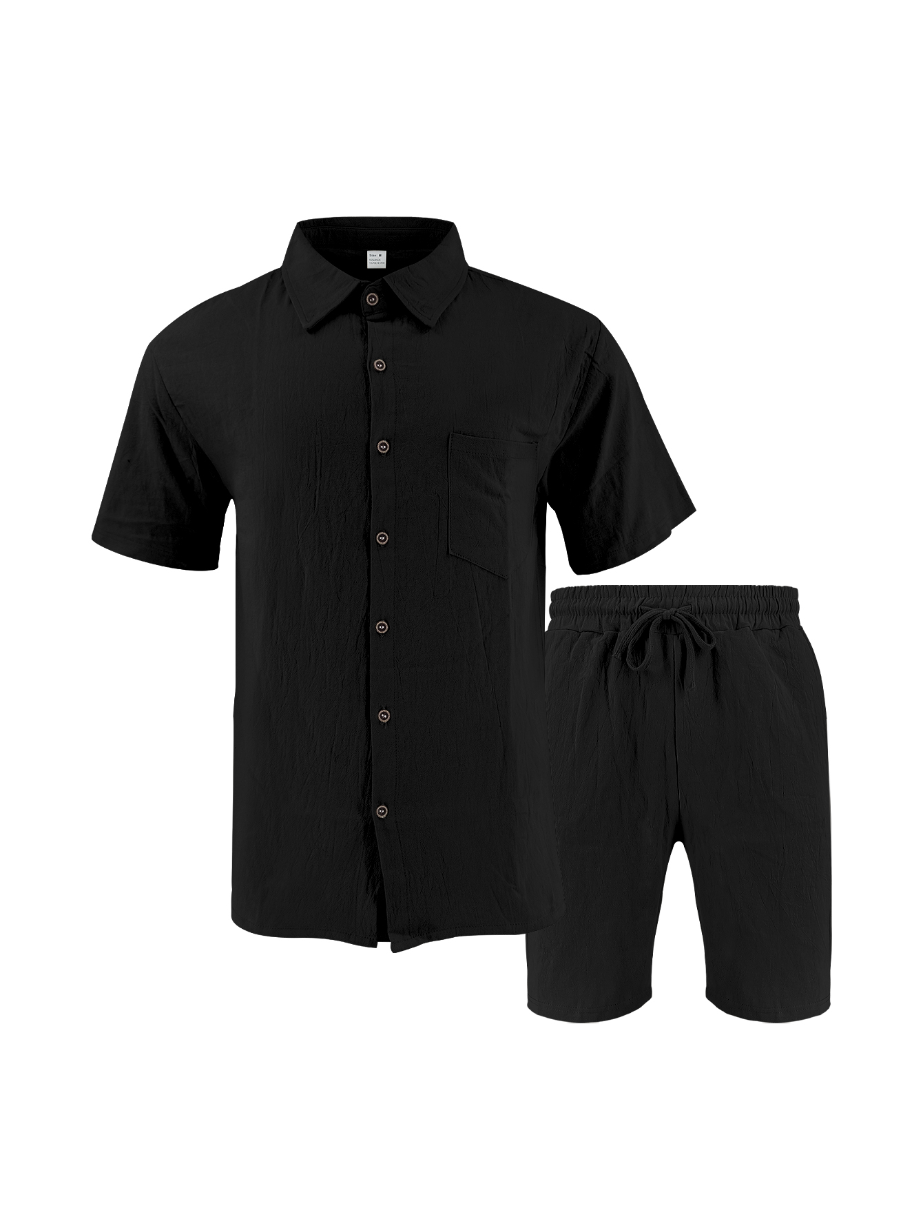 Linen Shirt Breathable - طقم رجالي من قطعتين بنسيج كتان،
