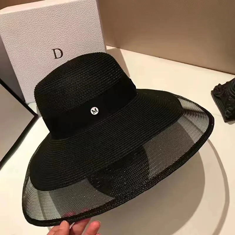 Bucket Hat Straw - قبعة شمس نسائية من القش قابلة