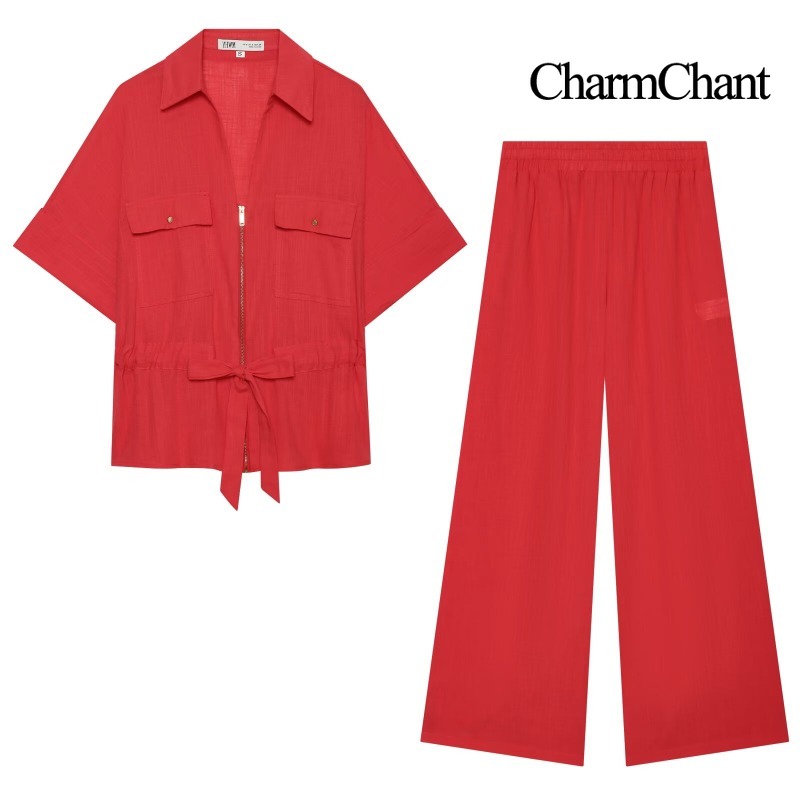 طقم نسائي من CHARMCHANT مكون م - مراجعة Short Linen Drawstring وسعره