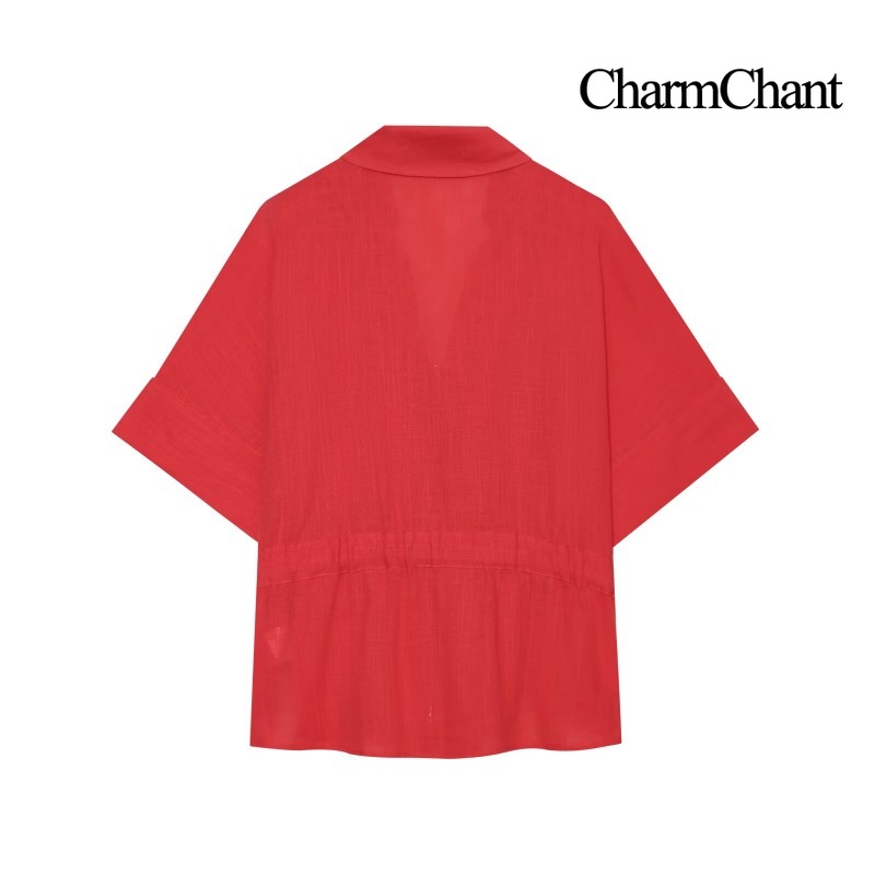 طقم نسائي من CHARMCHANT مكون م - مراجعة Short Linen Drawstring وسعره