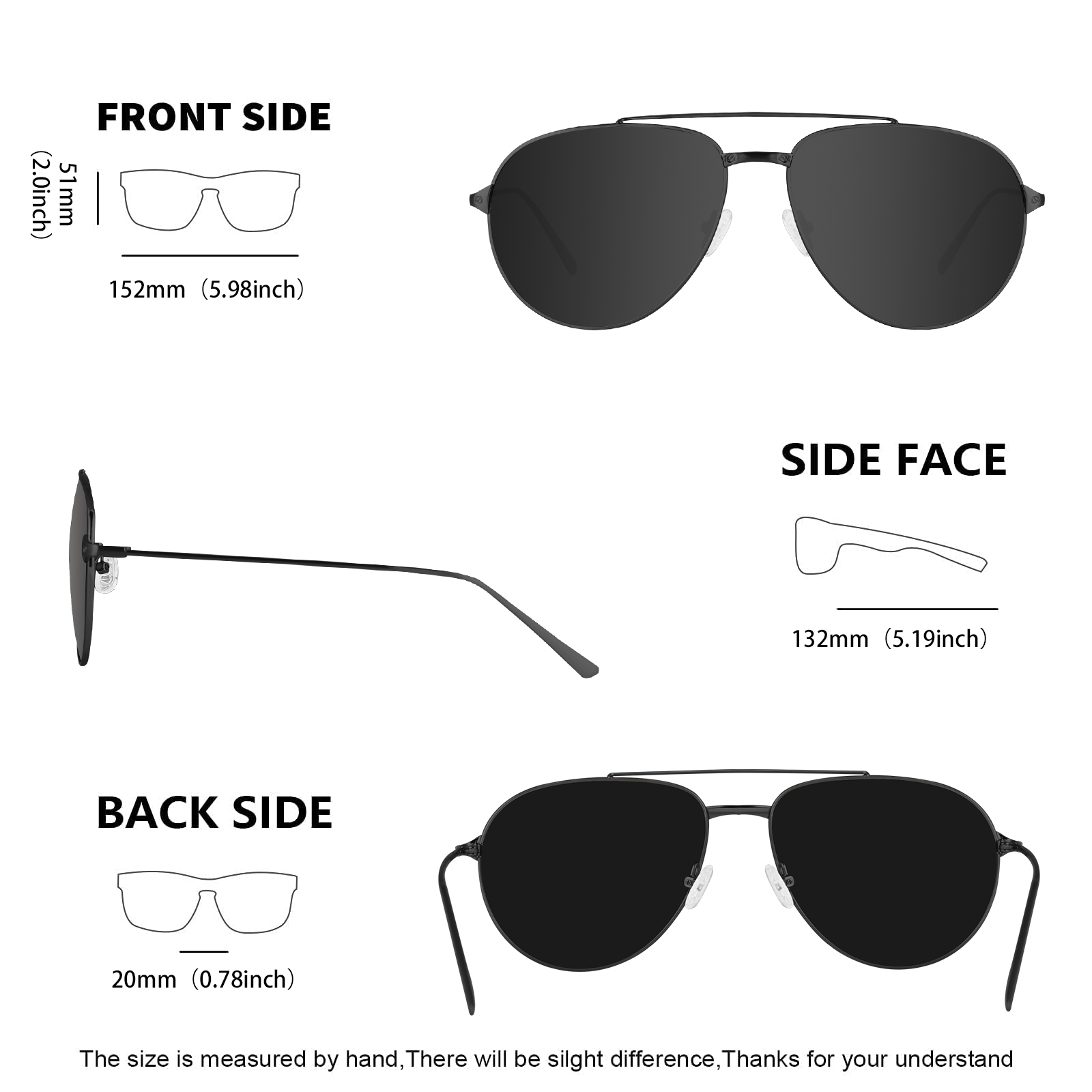 MAXJULI نظارات شمسية للرجال وا - مراجعة Sunglasses Aviator Polarized وسعره