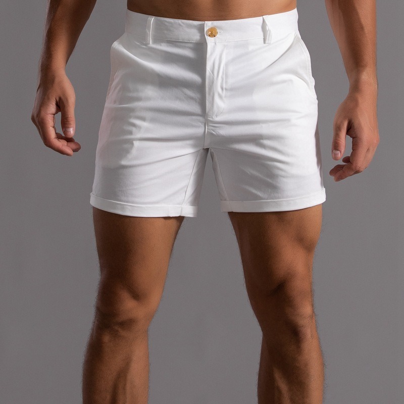 شورت رجالي ضيق من قماش تشينو ب - مراجعة Shorts Chino Slim وسعره