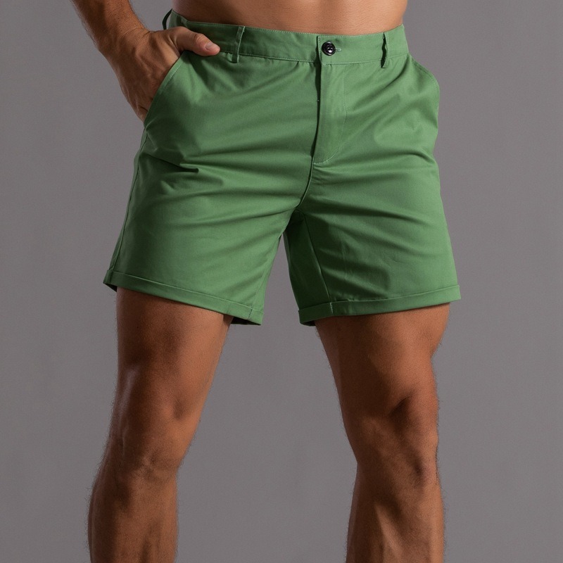 شورت رجالي ضيق من قماش تشينو ب - مراجعة Shorts Chino Slim وسعره