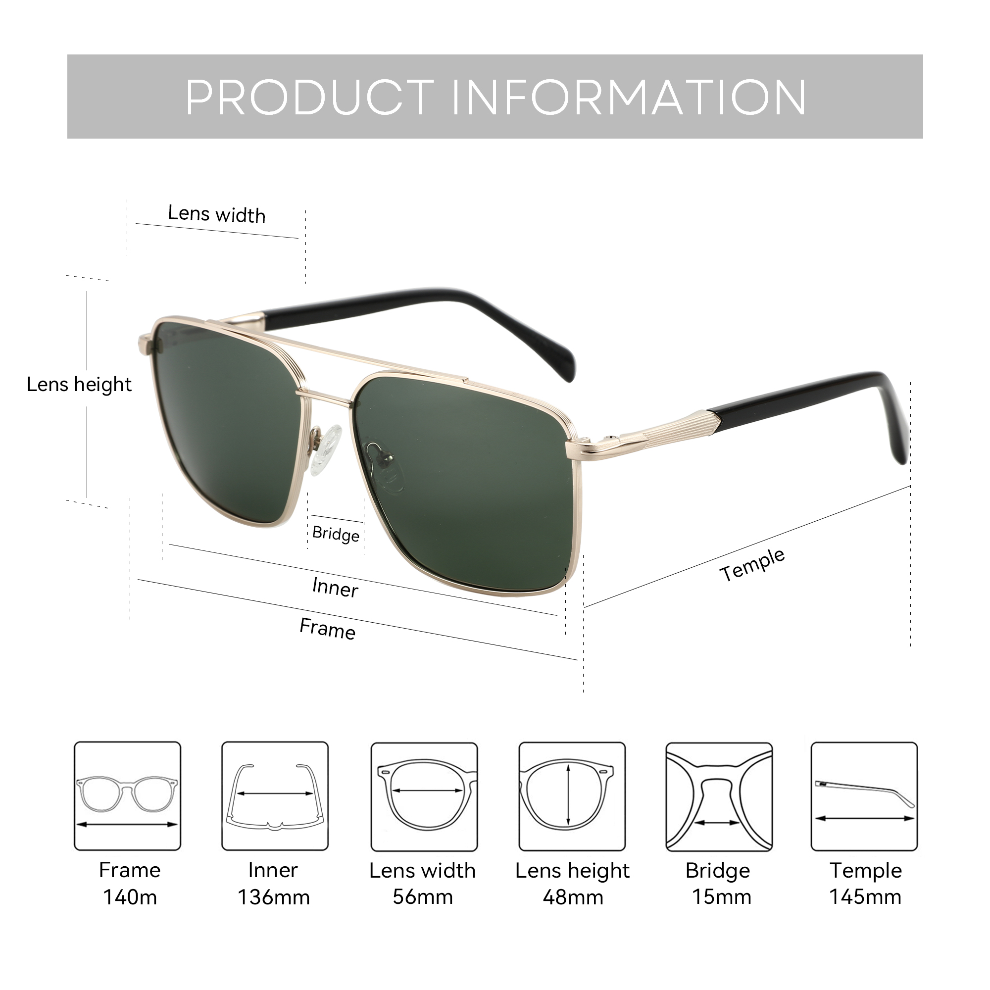 BLUEMOKY L حجم موضة المعادن ال - مراجعة Sunglasses Aviator Polarized وسعره