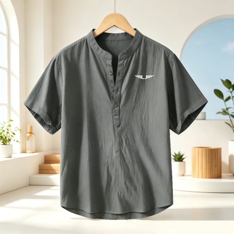 قميص رجالي قصير الأكمام من الق - مراجعة Linen Shirt Breathable وسعره