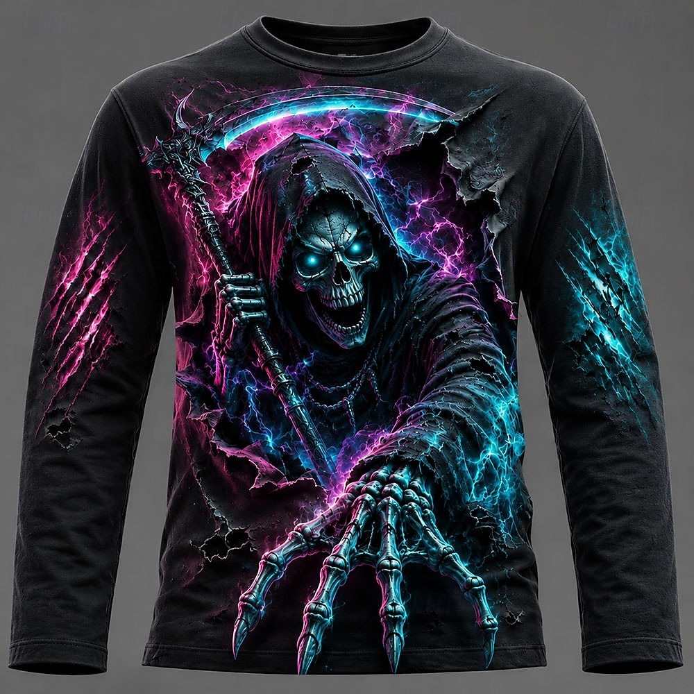 قميص رجالي للهالوين بأكمام طوي - مراجعة Tee Graphic Print وسعره