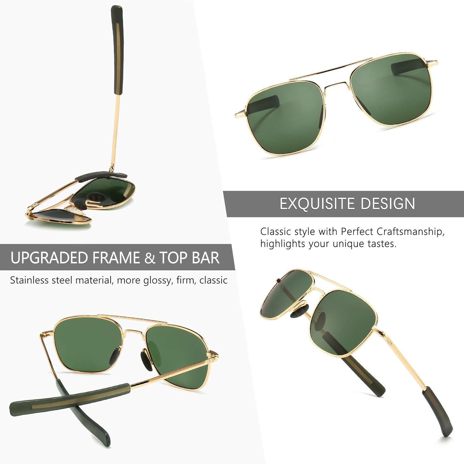 نظارات شمسية رجالية عسكرية الط - مراجعة Sunglasses Aviator Polarized وسعره