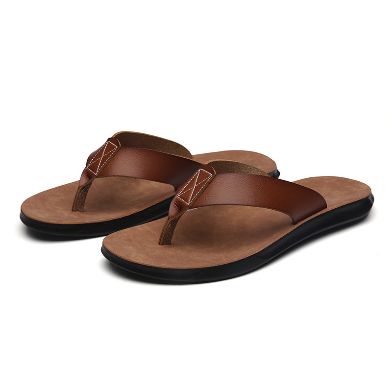 38-47 صندل إيطالي جديد من الجل - مراجعة Flip Flop Leather Men وسعره