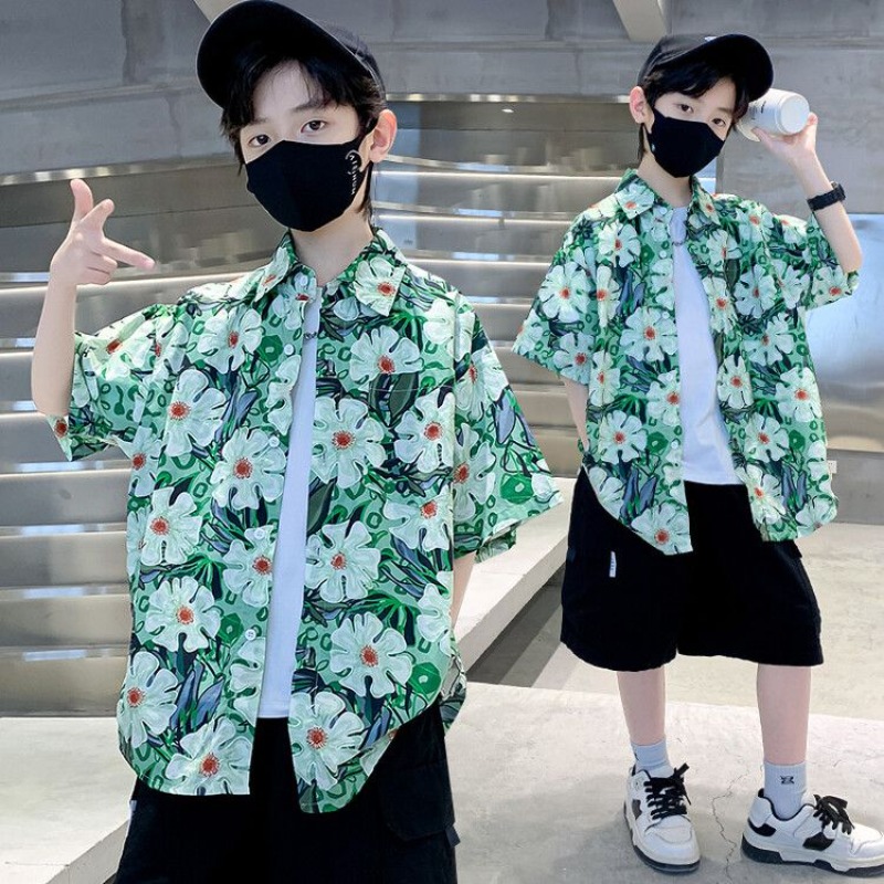 طقم قميص صيفي للأولاد بنقشة ال - مراجعة Resort Shirt Floral وسعره