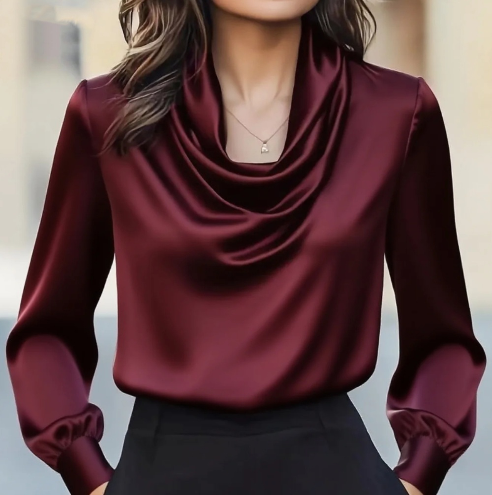 أزياء الخريف مزاجه أنيقة بلون  - مراجعة Shirt Camp Collar وسعره