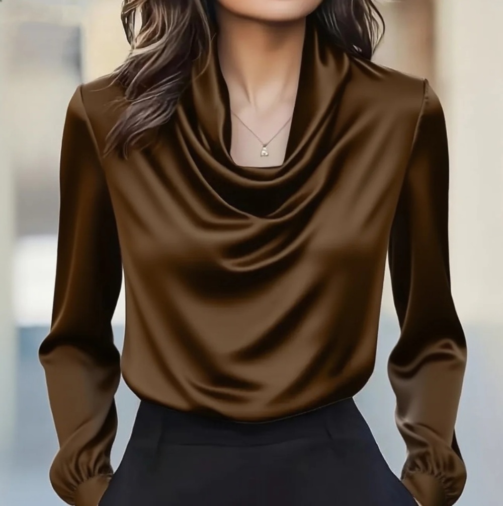 أزياء الخريف مزاجه أنيقة بلون  - مراجعة Shirt Camp Collar وسعره