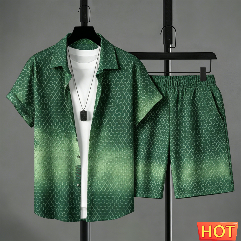 طقم قميص رجالي صيفي متدرج الأل - مراجعة Shirt Camp Collar وسعره