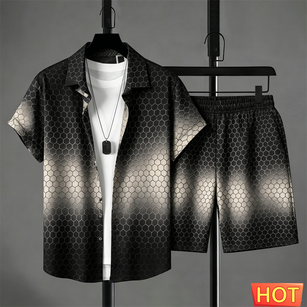 طقم قميص رجالي صيفي متدرج الأل - مراجعة Shirt Camp Collar وسعره