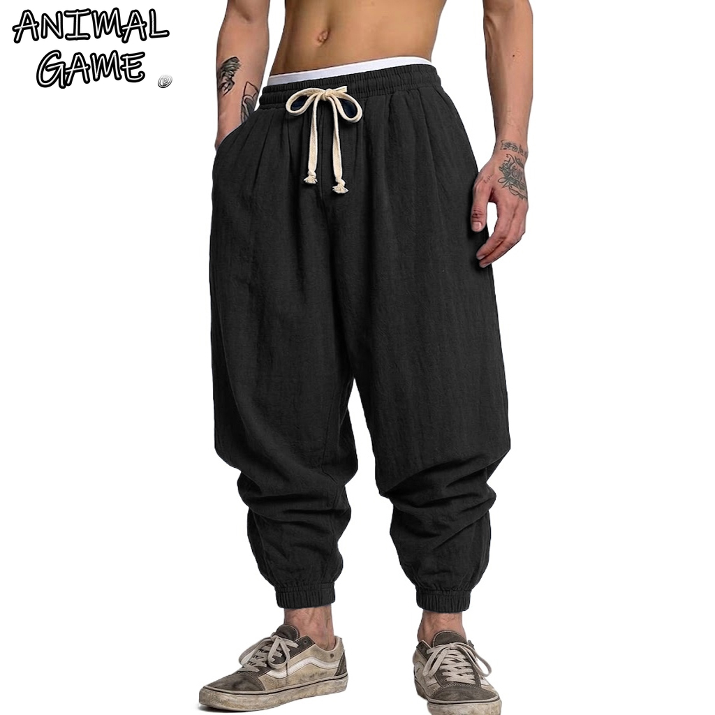 بنطلون كوري من القطن والكتان ل - مراجعة Short Linen Drawstring وسعره