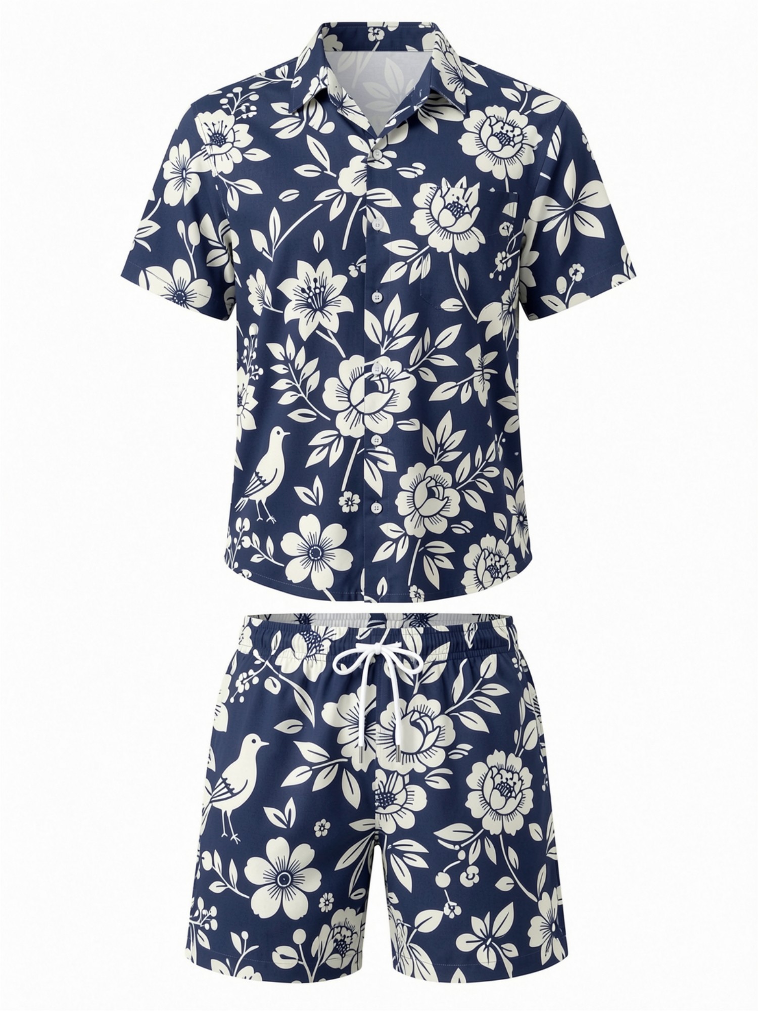 طقم رجالي مكون من قميص بأكمام  - مراجعة Resort Shirt Floral وسعره