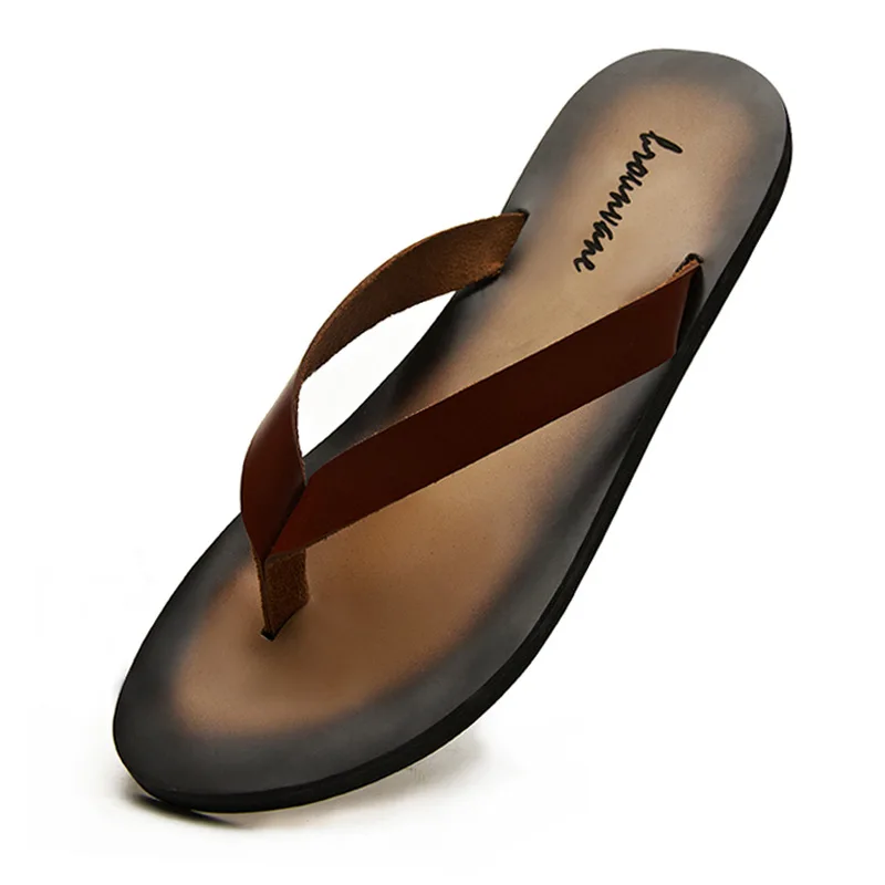 الكلاسيكية جلد طبيعي رجالي الن - مراجعة Flip Flop Leather Men وسعره