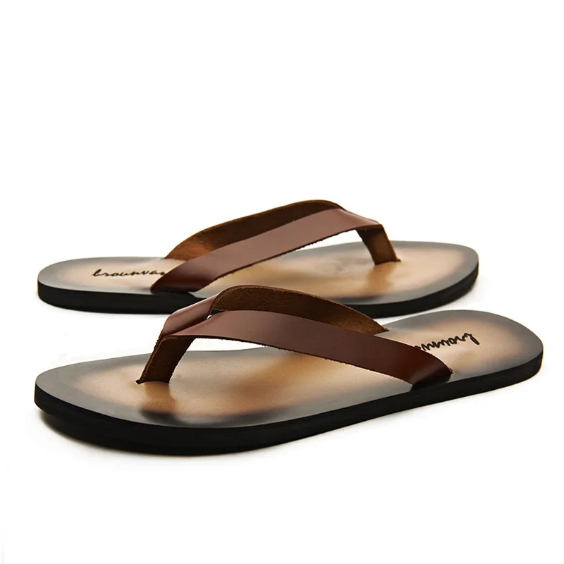 الكلاسيكية جلد طبيعي رجالي الن - مراجعة Flip Flop Leather Men وسعره