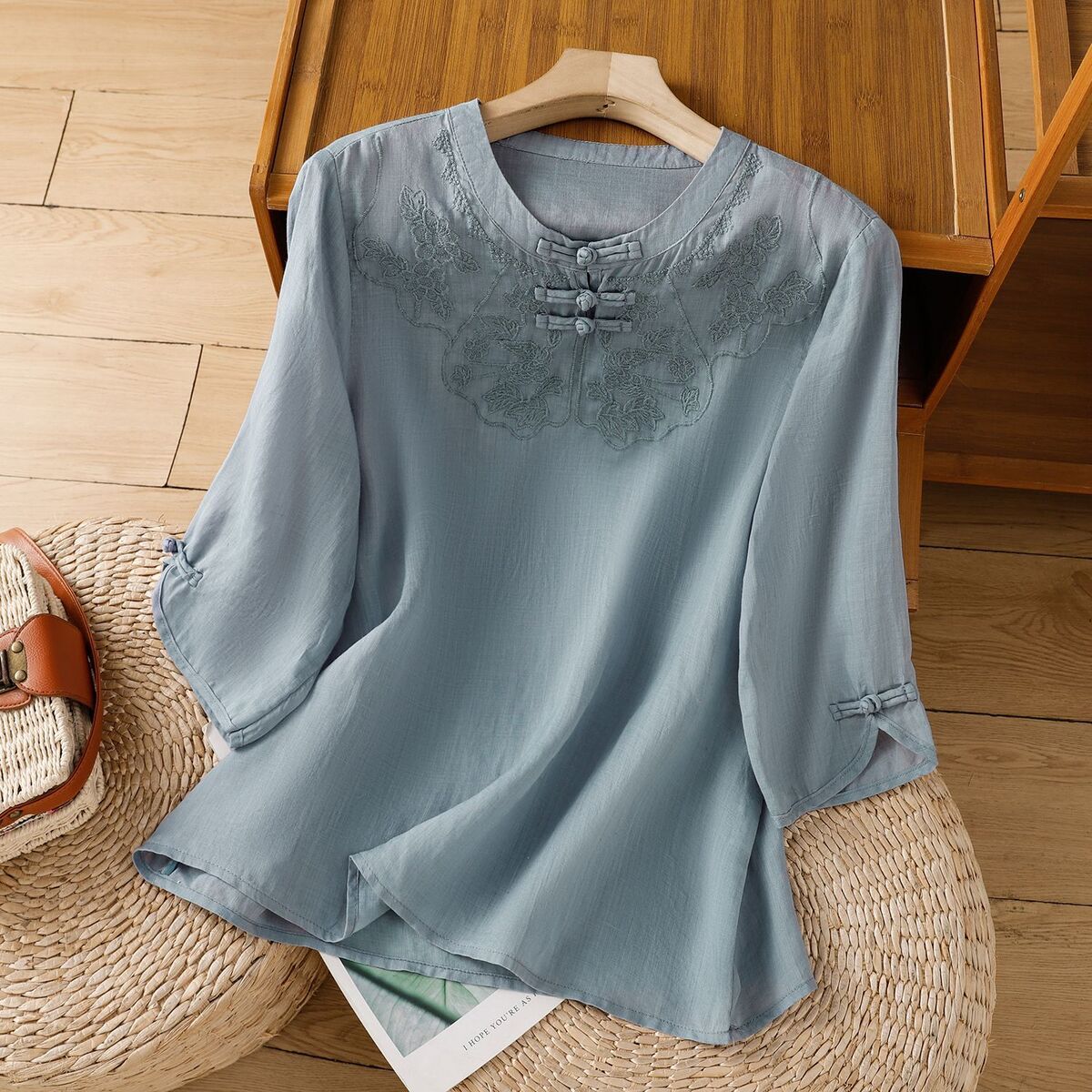 النمط الصيني الياقة المستديرة  - مراجعة Shirt Camp Collar وسعره