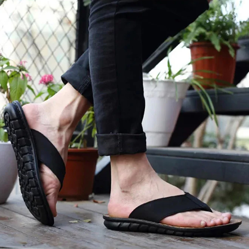 أحذية صيفية للرجال شباشب من ال - مراجعة Flip Flop Leather Men وسعره