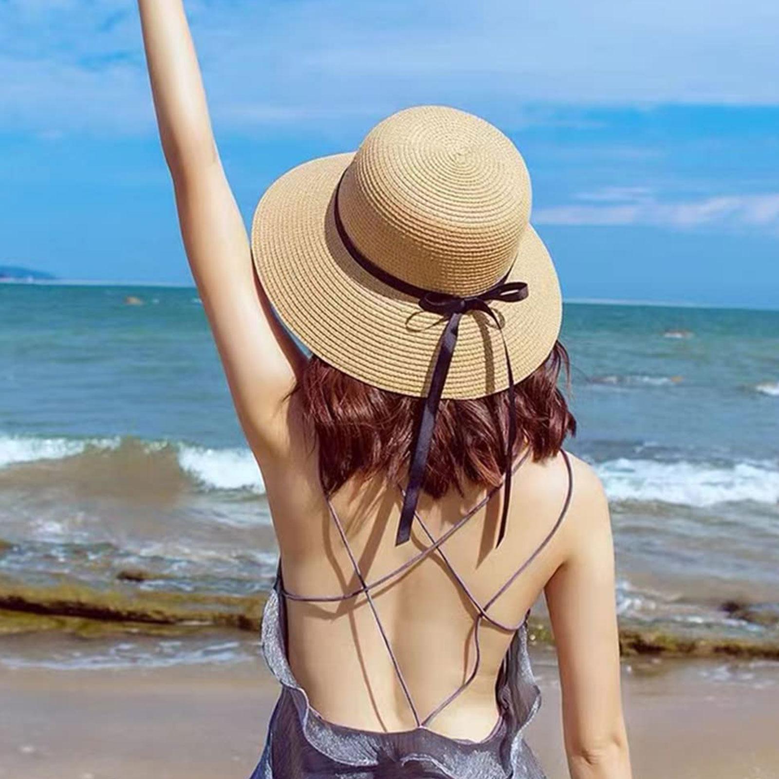 قبعة صيفية من القش كبيرة واسعة - مراجعة Bucket Hat Straw وسعره