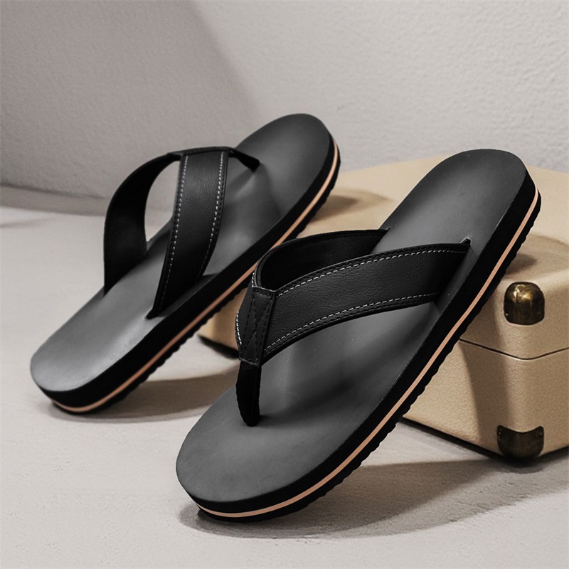 صندل رجالي كلاسيكي من الجلد ال - مراجعة Flip Flop Leather Men وسعره