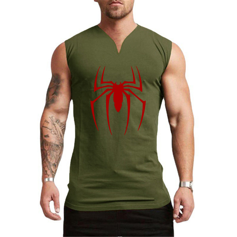 عنكبوت رجالي مطبوع بدون أكمام  - مراجعة Tank Top Muscle وسعره