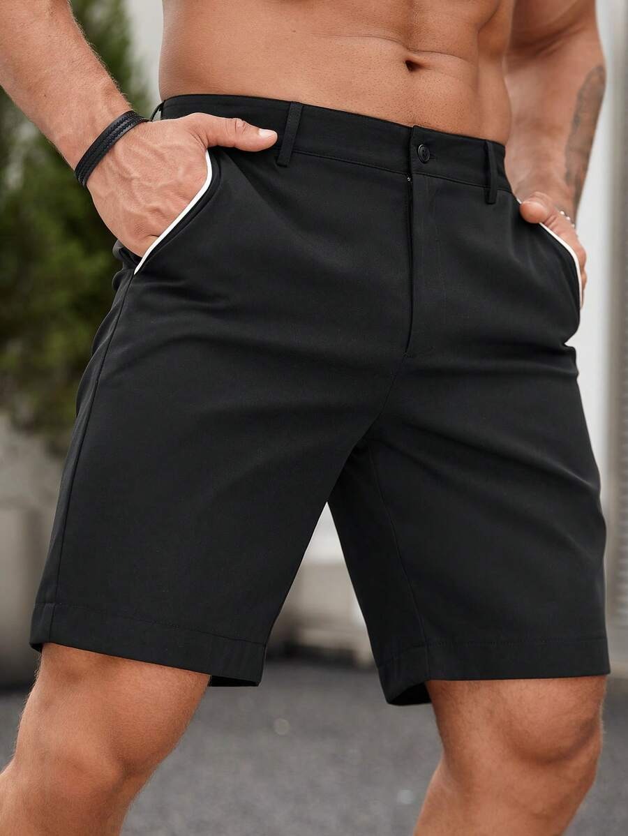 شورت تشينو رجالي بحواف متباينة - مراجعة Shorts Chino Slim وسعره