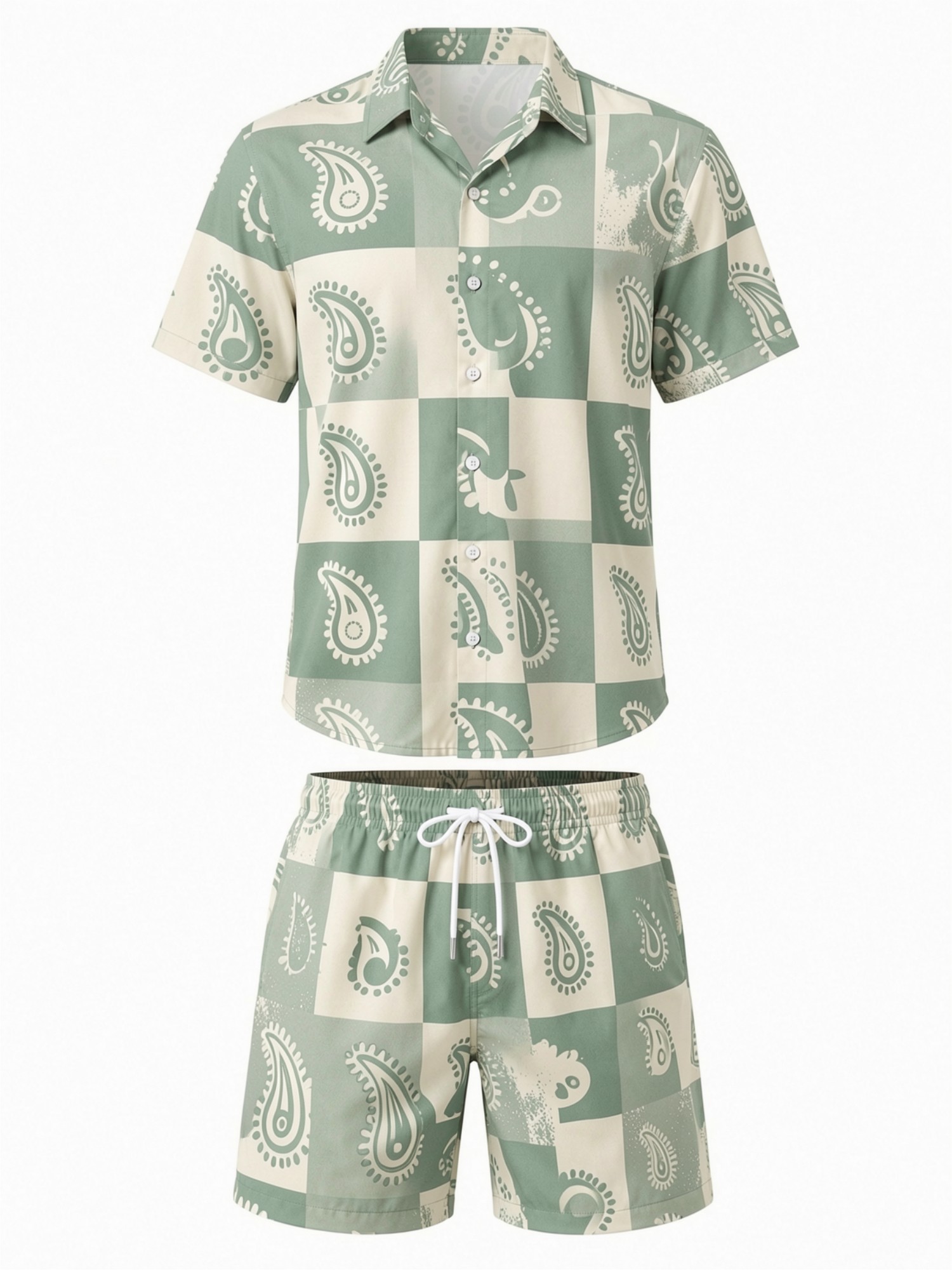 طقم رجالي صيفي مكون من قميص بأ - مراجعة Resort Shirt Floral وسعره