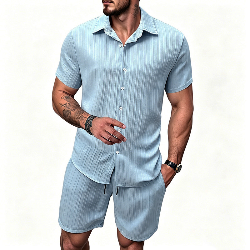طقم رجالي جديد 2026 مكون من قم - مراجعة Shirt Camp Collar وسعره