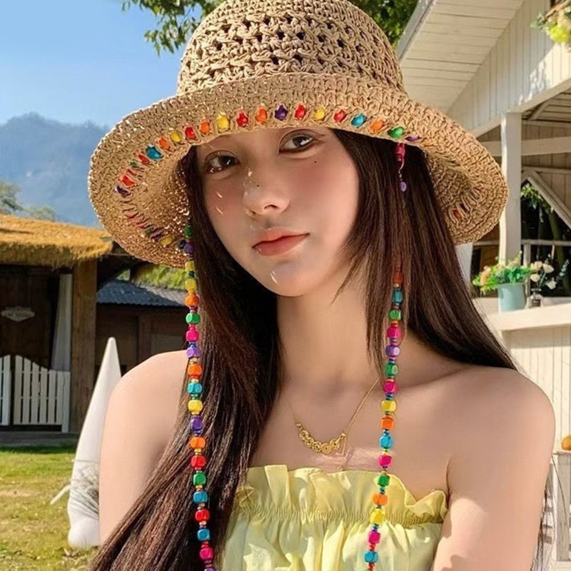 قبعة شاطئ قشية عصرية متعددة ال - مراجعة Bucket Hat Straw وسعره