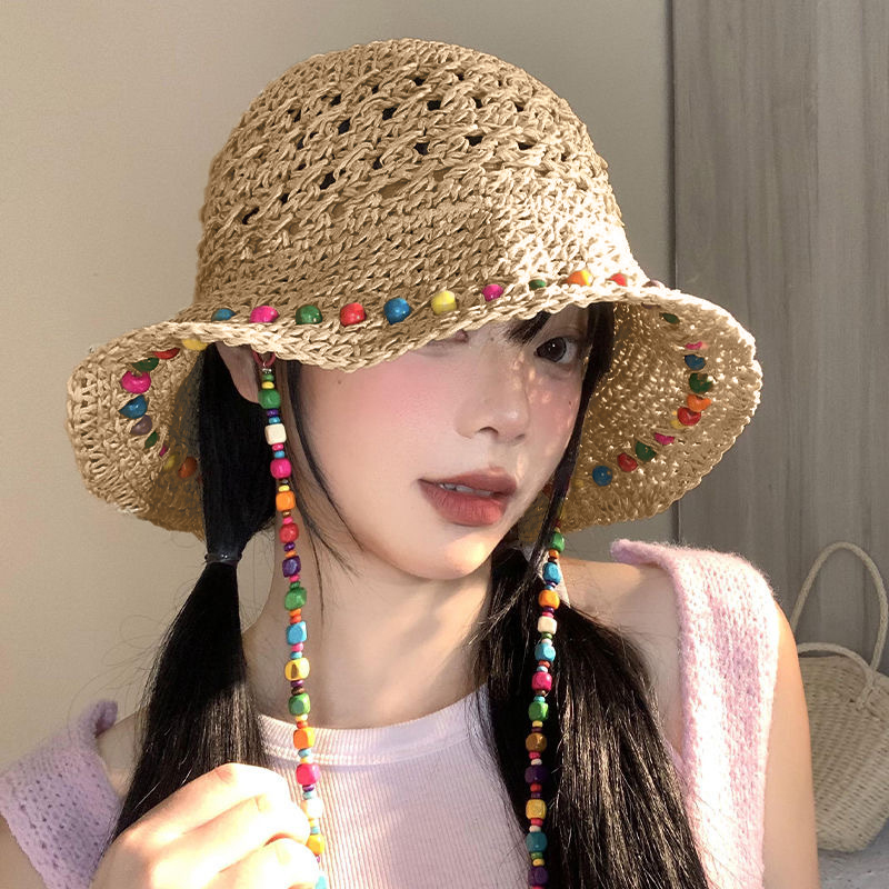 قبعة شاطئ قشية عصرية متعددة ال - مراجعة Bucket Hat Straw وسعره