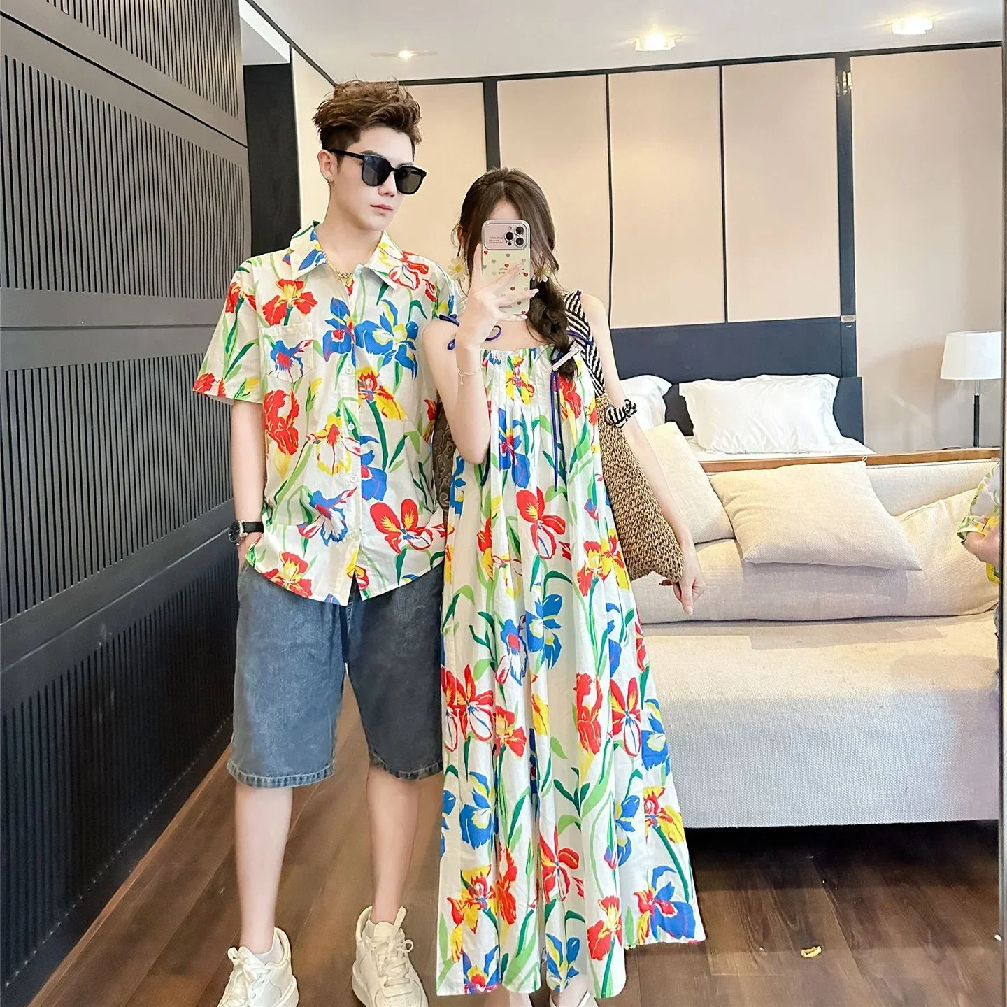ملابس العطلة الكورية للأم والب - مراجعة Resort Shirt Floral وسعره