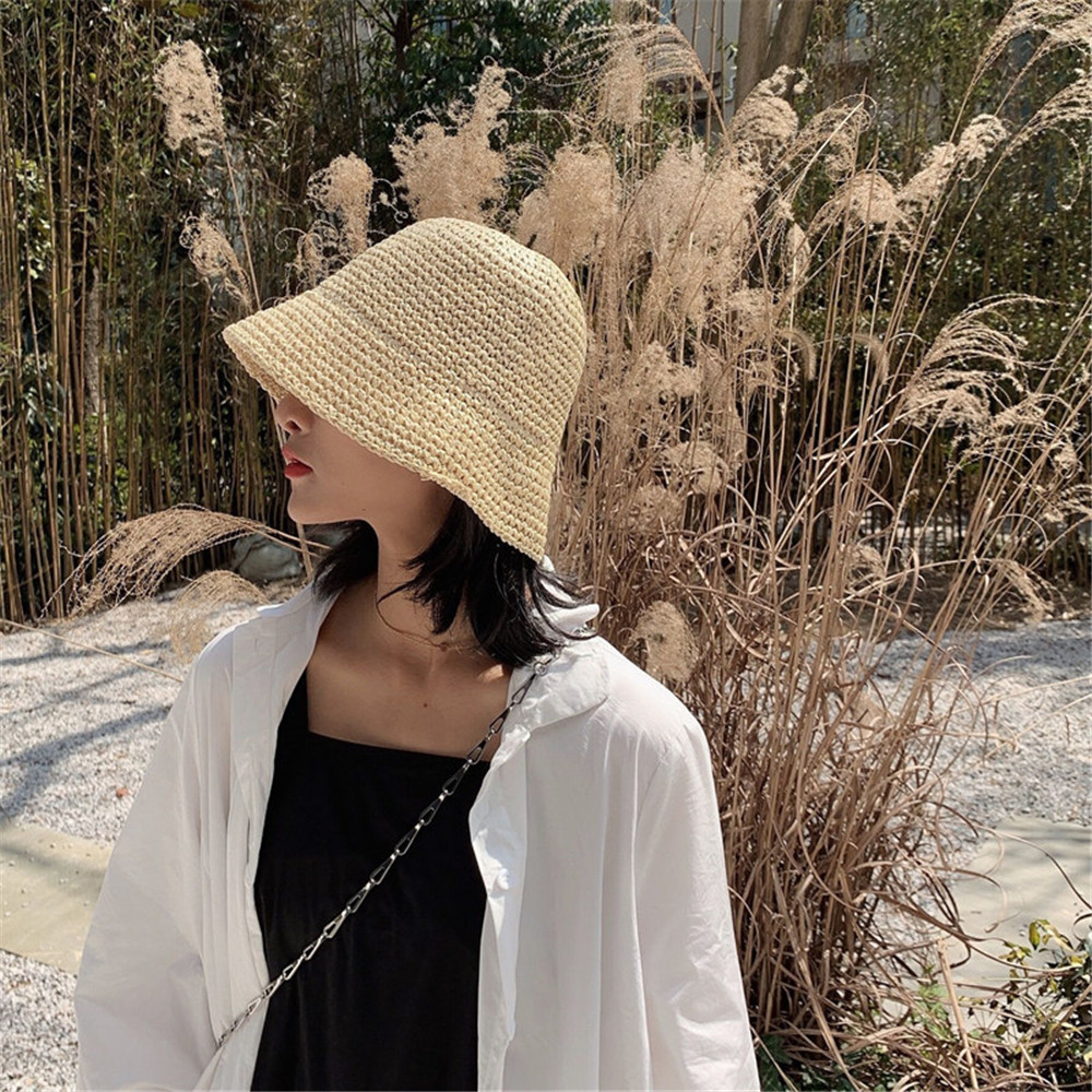Hot Women's Fashion Summer Cap - مراجعة Bucket Hat Straw وسعره