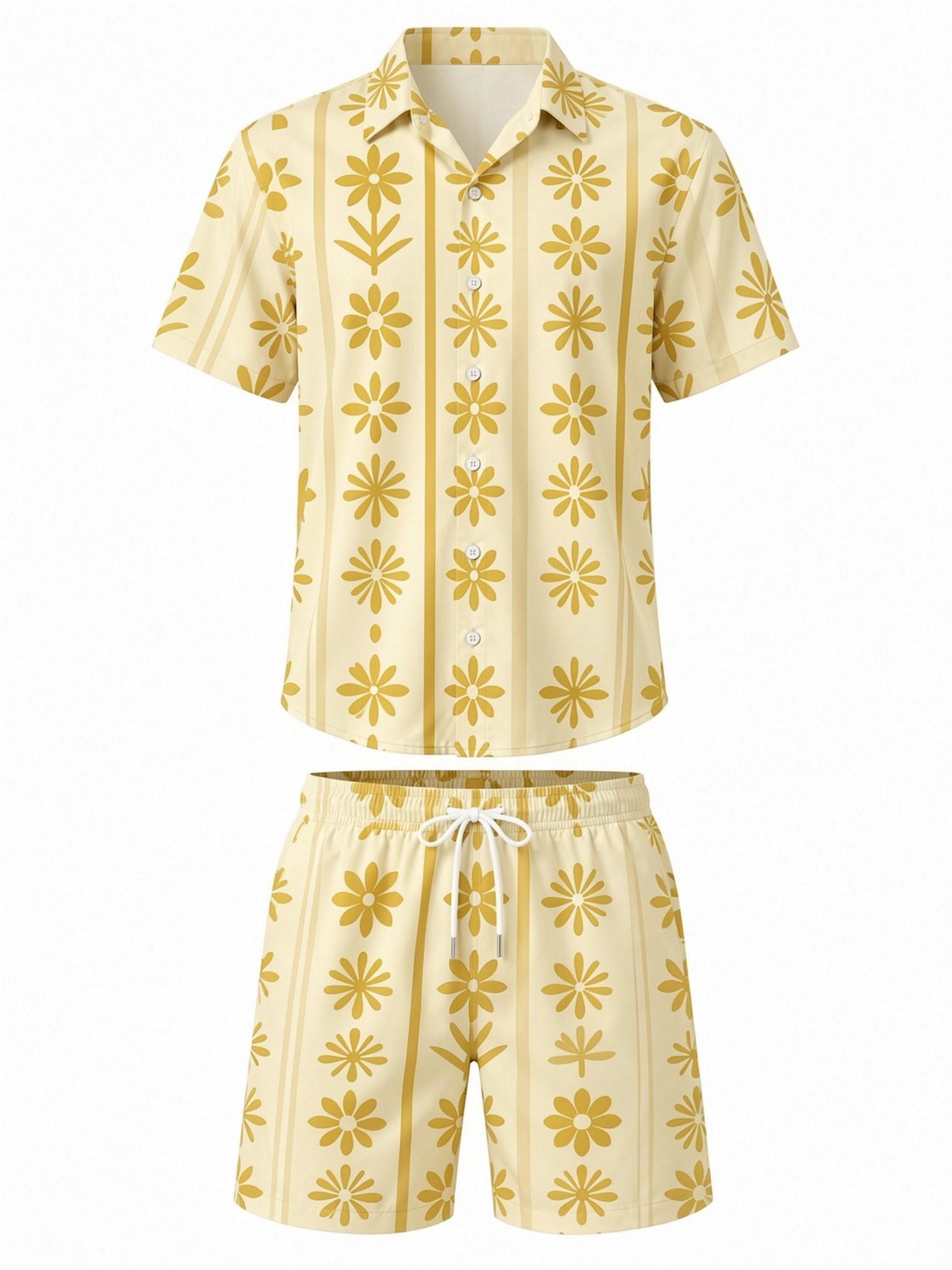 طقم رجالي صيفي مكون من قميص بأ - مراجعة Resort Shirt Floral وسعره
